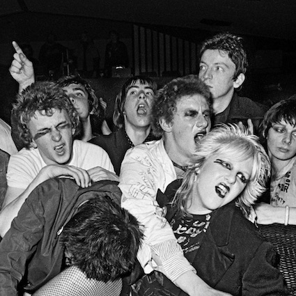 Men and Women at a Rock Against Racism concert at West Runton Pavilion in Norfolk in 1979